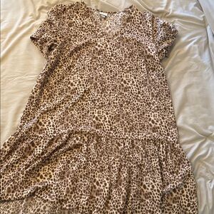 A New Day Leopard Print V-Neck Dress